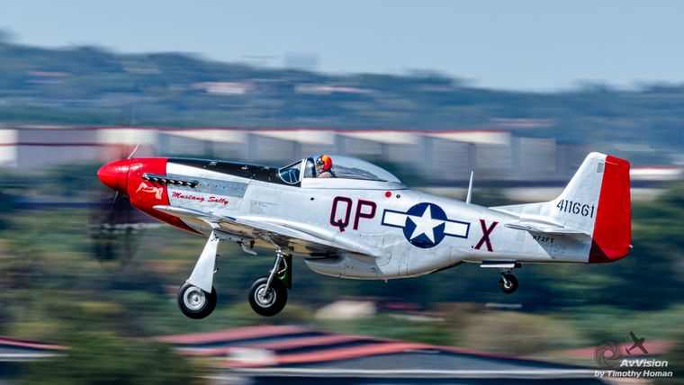P-51 Mustang taking off, panning shot by Timothy Homan