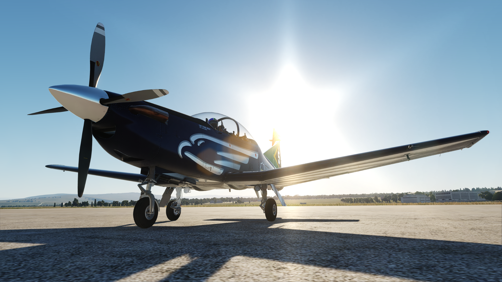 PC-7 MkII in low sunlight